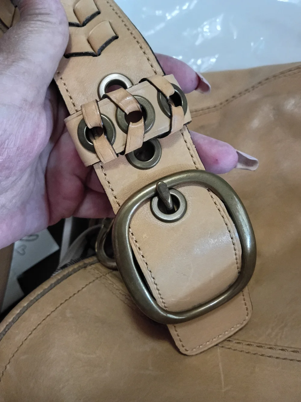 Coach Bleeker Tattersall Butter Leather Hobo Shoulder Bag  Original Hang Tag